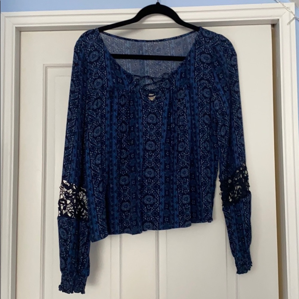 Blue hollister dress top